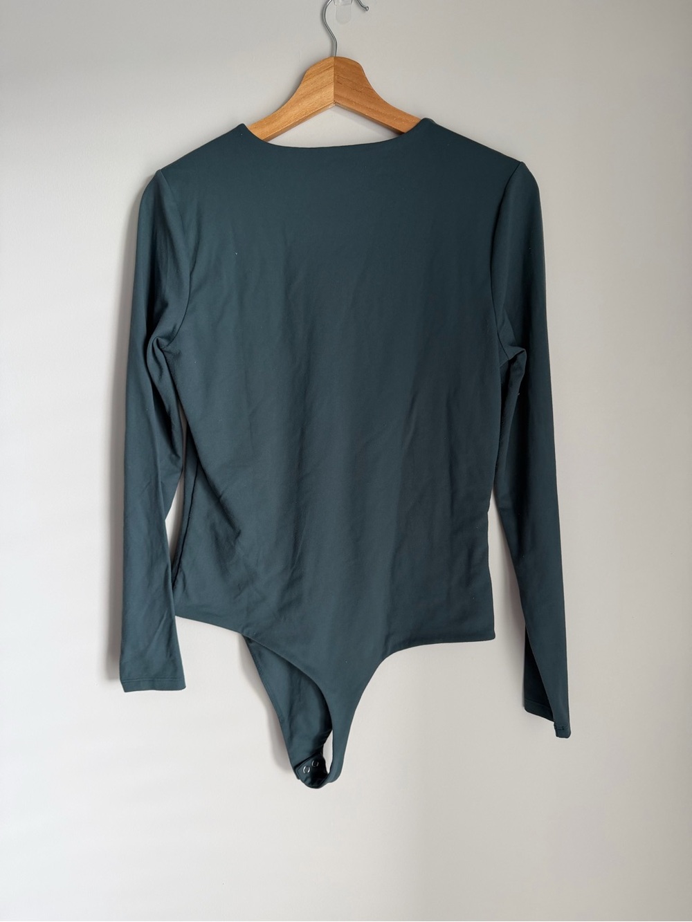 nuuds Dark Teal Long Sleeve Crew Bodysuit Fall Layering Bodysuit - Picture 4 of 4
